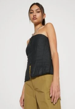 WEEKDAY Maggie Zip Corset - Top - Black -Tienda De Moda Femenina 0edc5db19bd242a78a72d4a42ff30c5b