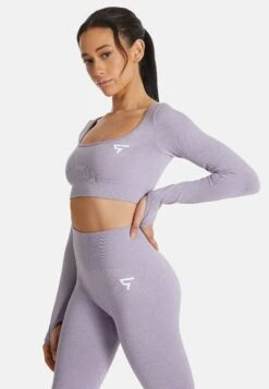 Long Sleeve Seamless Cropped Long Sleeve- Camiseta De Manga Larga - Purple -Tienda De Moda Femenina 0eec30fc2ded41e785bceef2c78c28e0