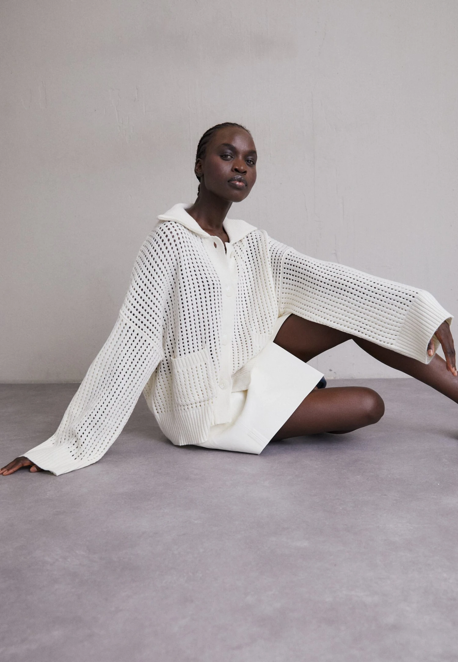 Holzweiler Tired Cardigan - Chaqueta De Punto - Ecru 3 Holzweiler Tired Cardigan - Chaqueta De Punto - Ecru