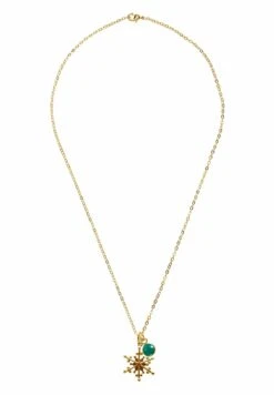 Gemshine Schneeflocke Smaragd - Collar - Gold Coloured