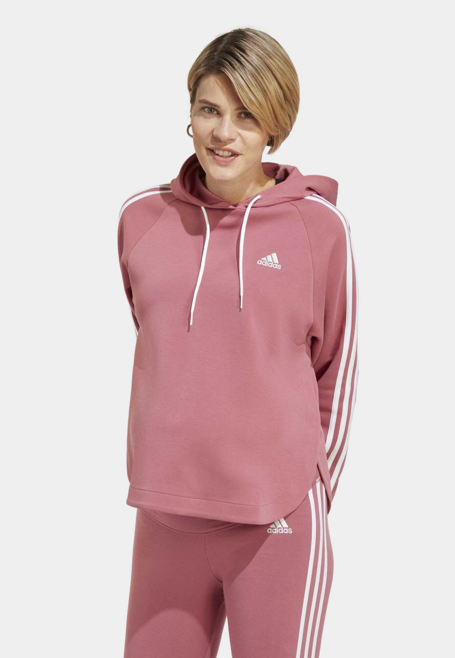 Adidas Sportswear Jersey Con Capucha - Pink Strata White 3 Adidas Sportswear Jersey Con Capucha - Pink Strata White