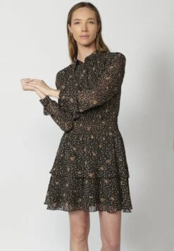 Koroshi Long Sleeve - Vestido Camisero - Black