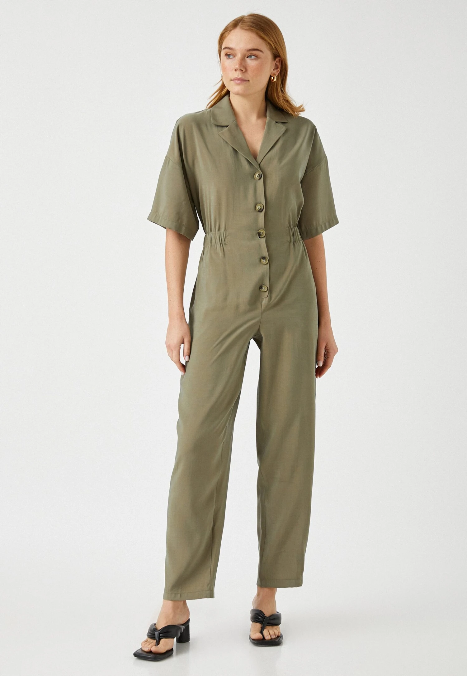 Koton Elastic Waist- Mono - Khaki 3 Koton Elastic Waist- Mono - Khaki
