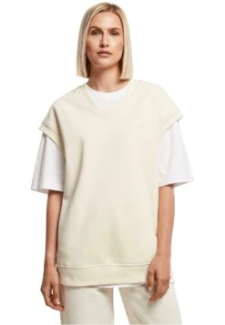URBAN CLASSICS Ladies Oversized Sweat Slipover - Jersey De Punto - Whitesand