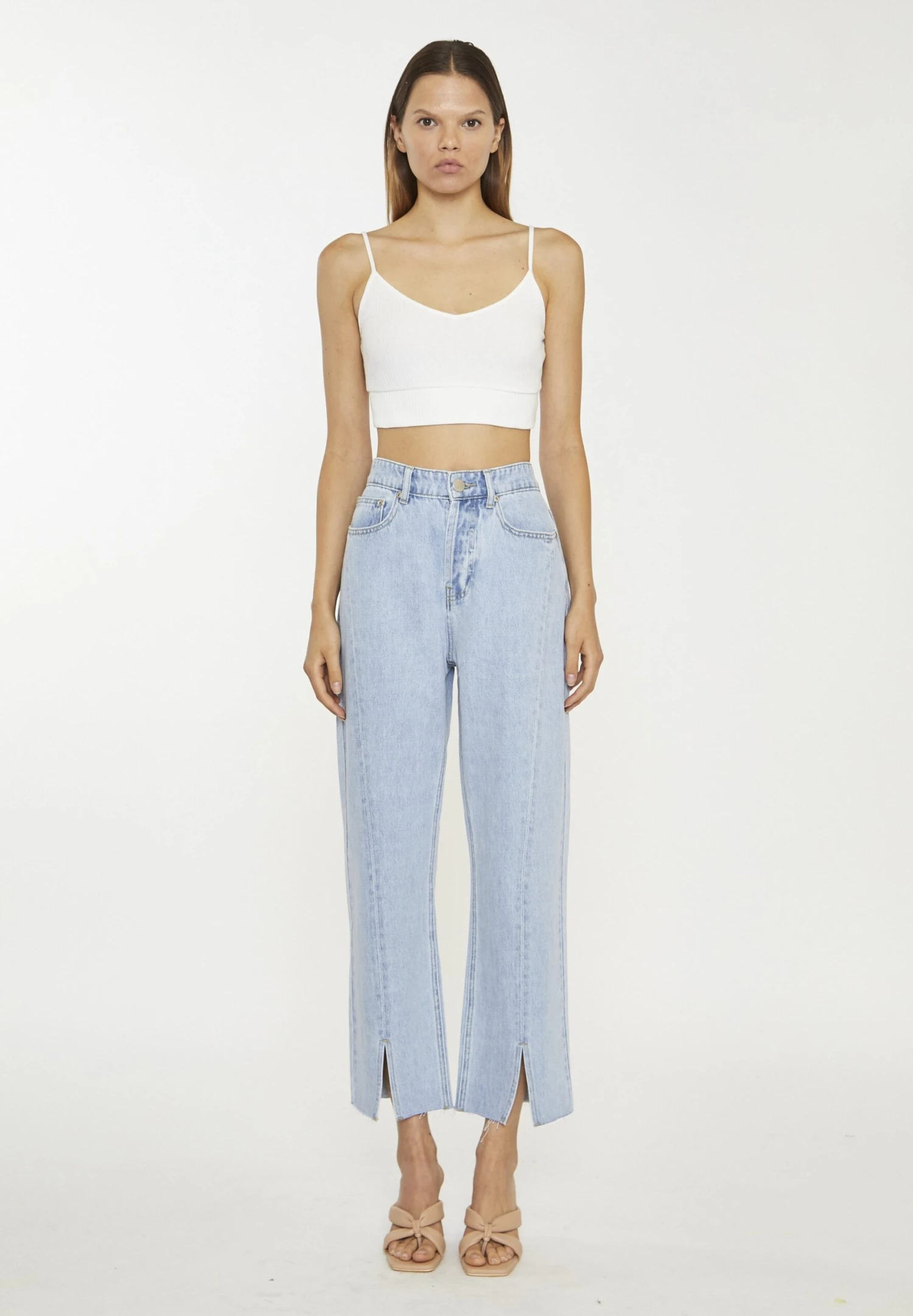 Glamorous Split Front Bleached Stonewash - Vaqueros Bootcut - Bleach Stonewash 3 Glamorous Split Front Bleached Stonewash - Vaqueros Bootcut - Bleach Stonewash