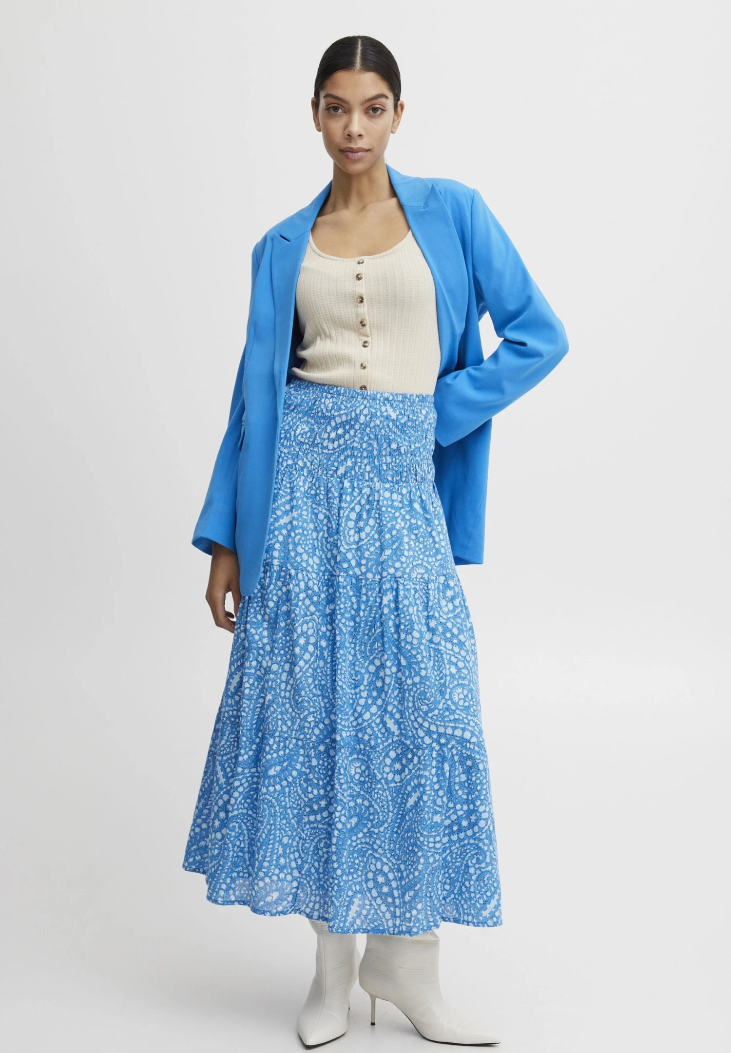 B.young Byimilla- Falda Acampanada - Ibiza Blue Mix 4 B.young Byimilla- Falda Acampanada - Ibiza Blue Mix - Imagen 2