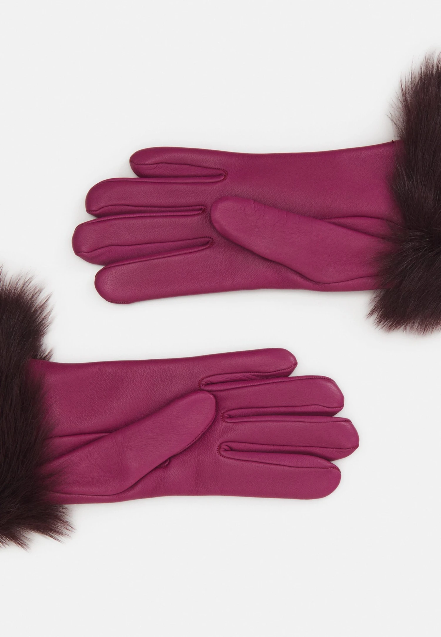 Gloves With Shearling Toscana Fur - Guantes - Wine/Burgundy 4 Gloves With Shearling Toscana Fur - Guantes - Wine/Burgundy - Imagen 2