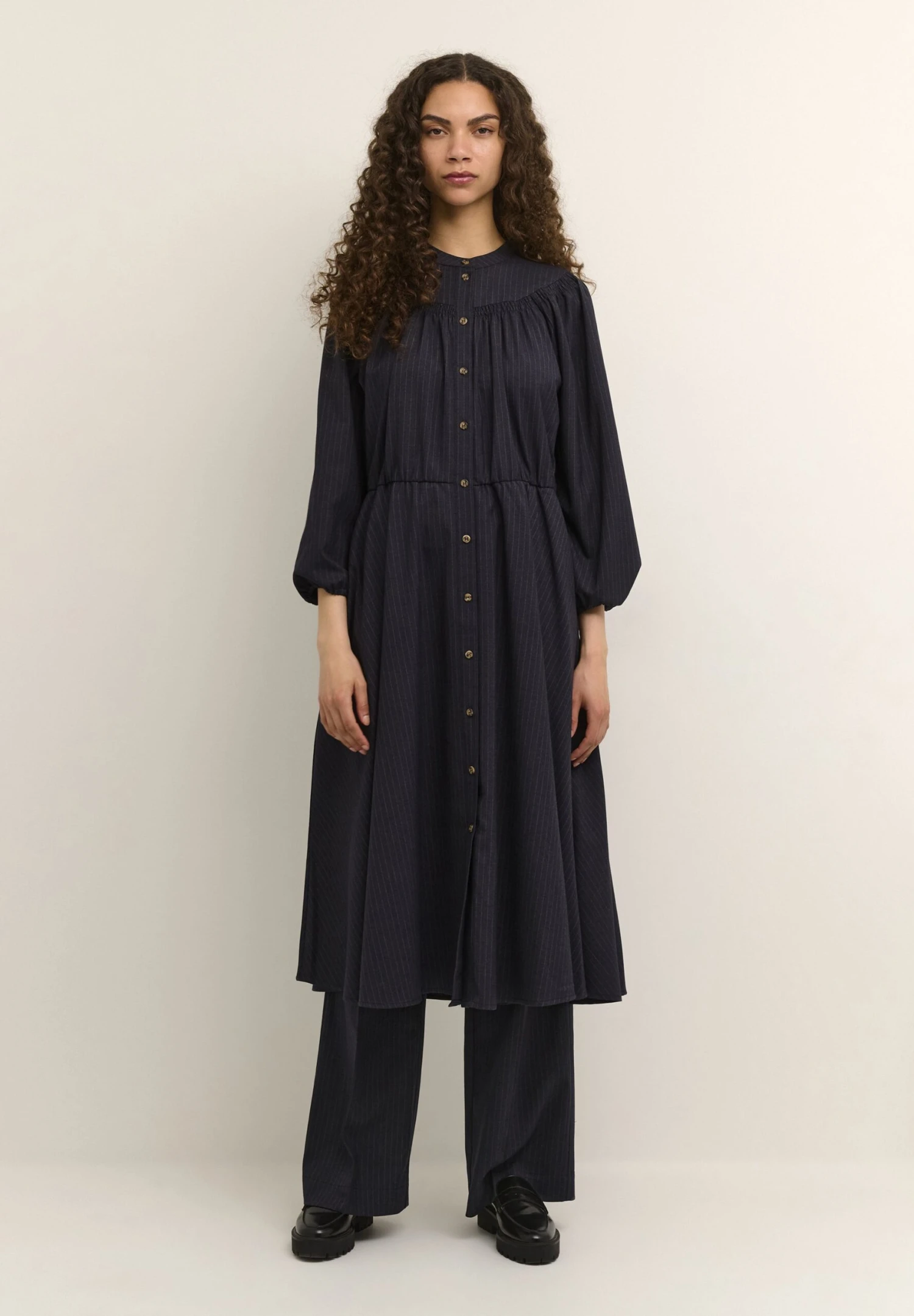 Vestido Camisero - Dark Gray Melange 4 Vestido Camisero - Dark Gray Melange - Imagen 2