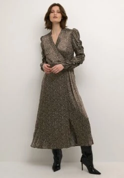 Justinekb- Vestido Largo - Brushed Choco Dot