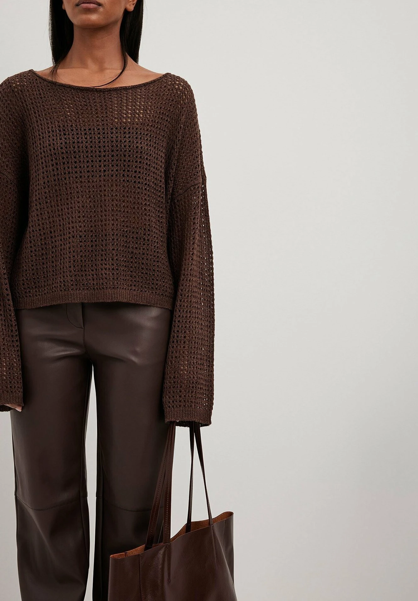 NA-KD Lässiger - Jersey De Punto - Dark Brown 6 NA-KD Lässiger - Jersey De Punto - Dark Brown - Imagen 4