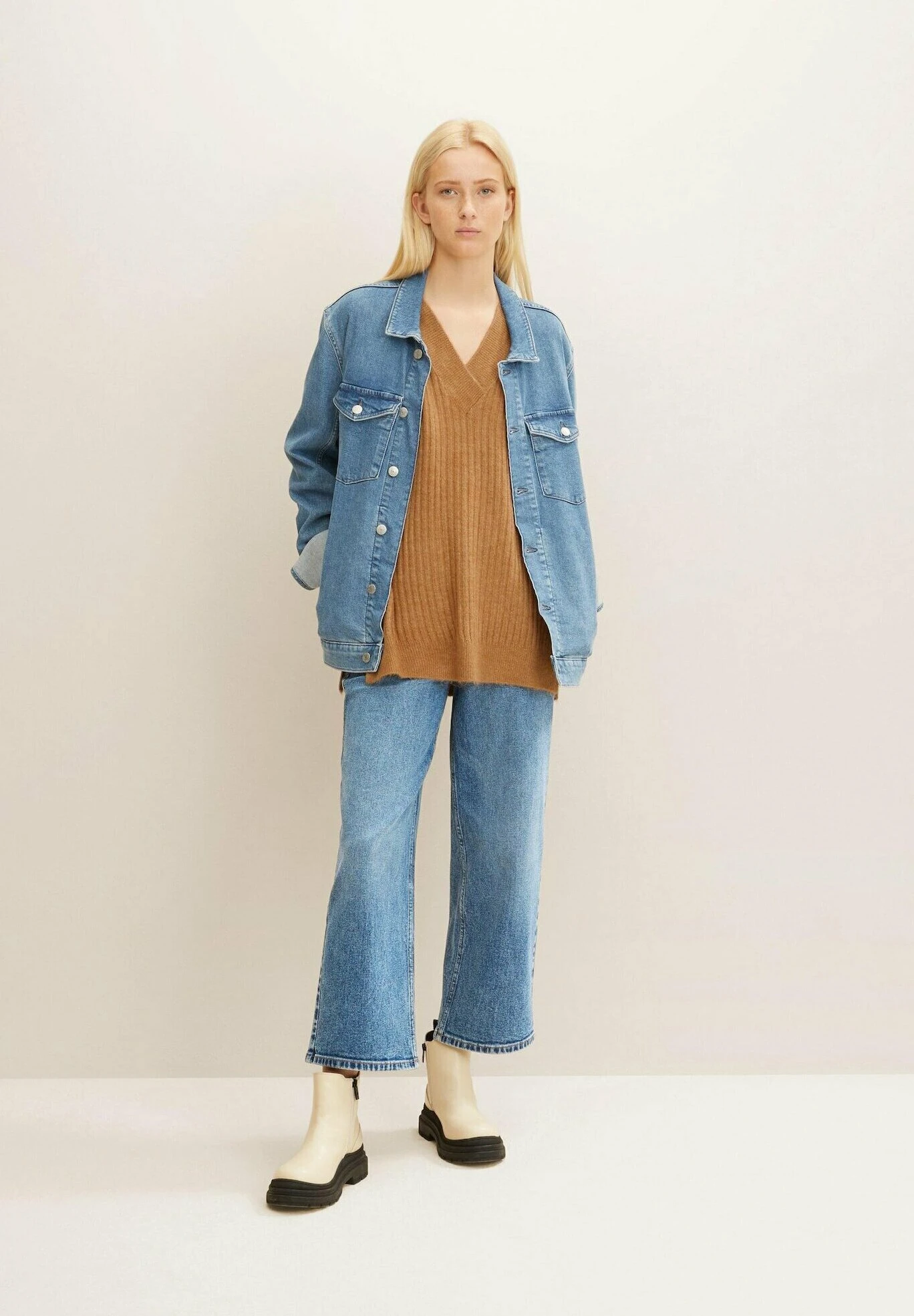 TOM TAILOR Denim Langer- Jersey De Punto - Hay Beige Melange 4 TOM TAILOR Denim Langer- Jersey De Punto - Hay Beige Melange - Imagen 2