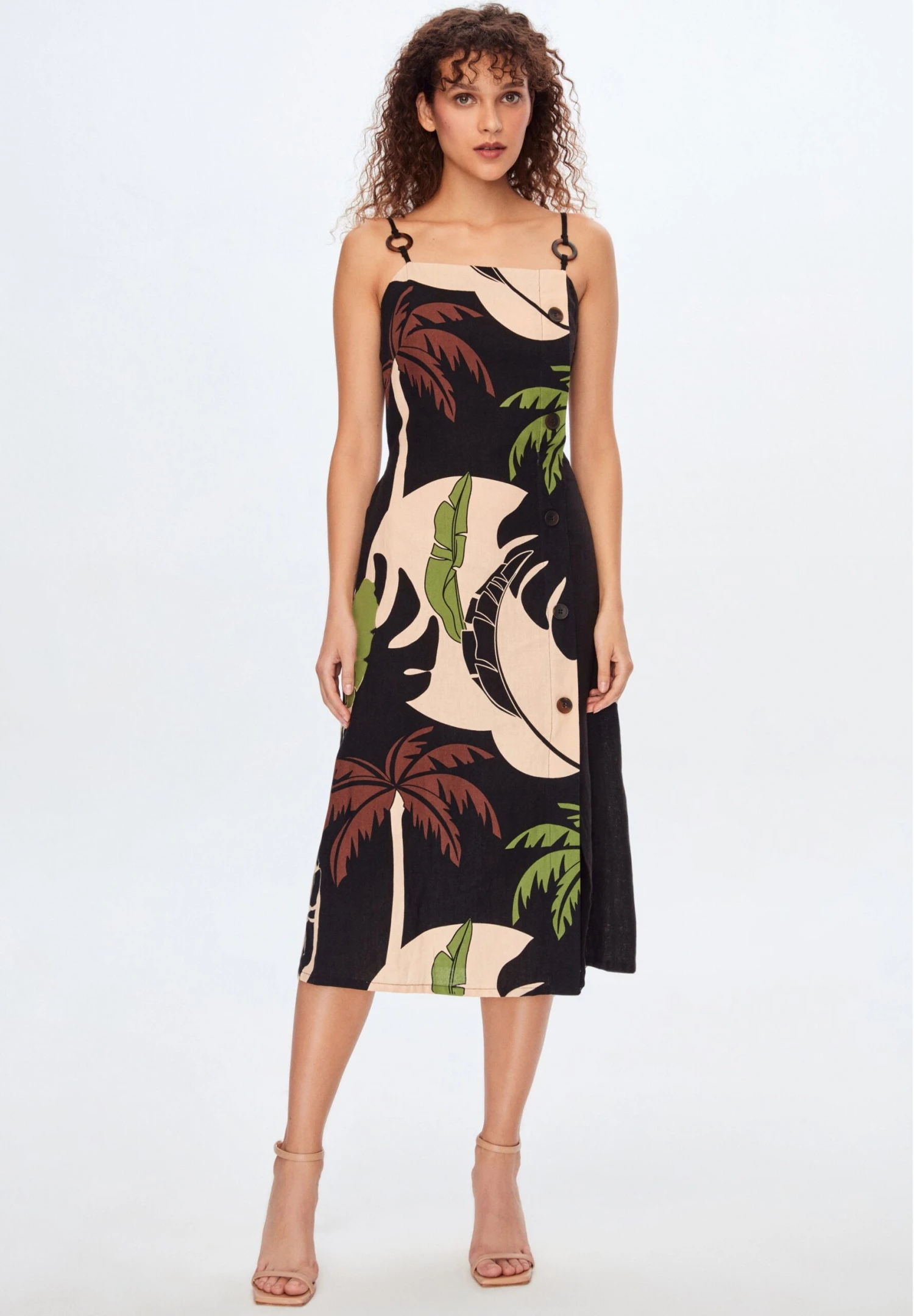 Patterned - Vestido Camisero - Printed Green 4 Patterned - Vestido Camisero - Printed Green - Imagen 2