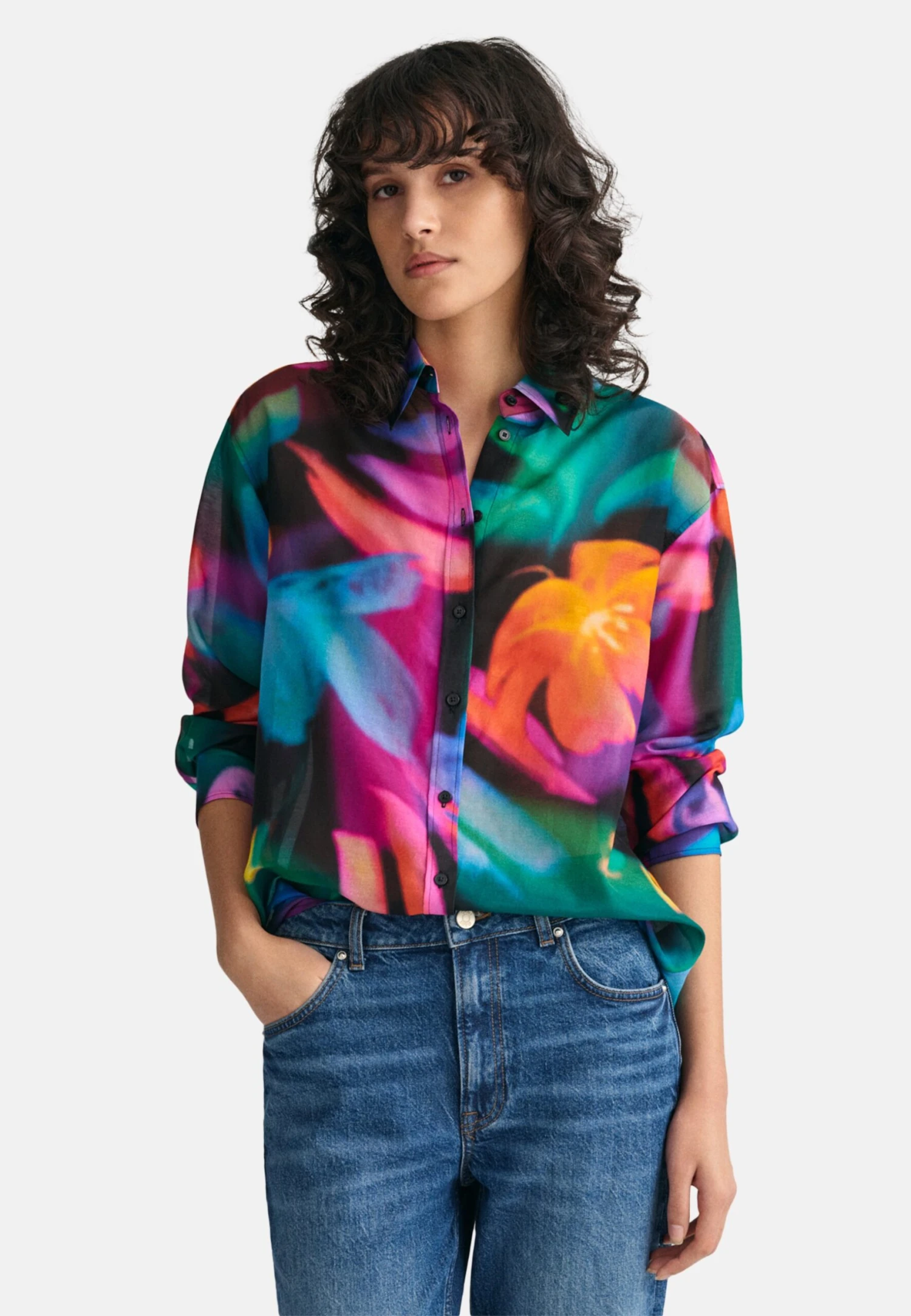 Gant Floral Print- Camisa - Ebony Black 3 Gant Floral Print- Camisa - Ebony Black