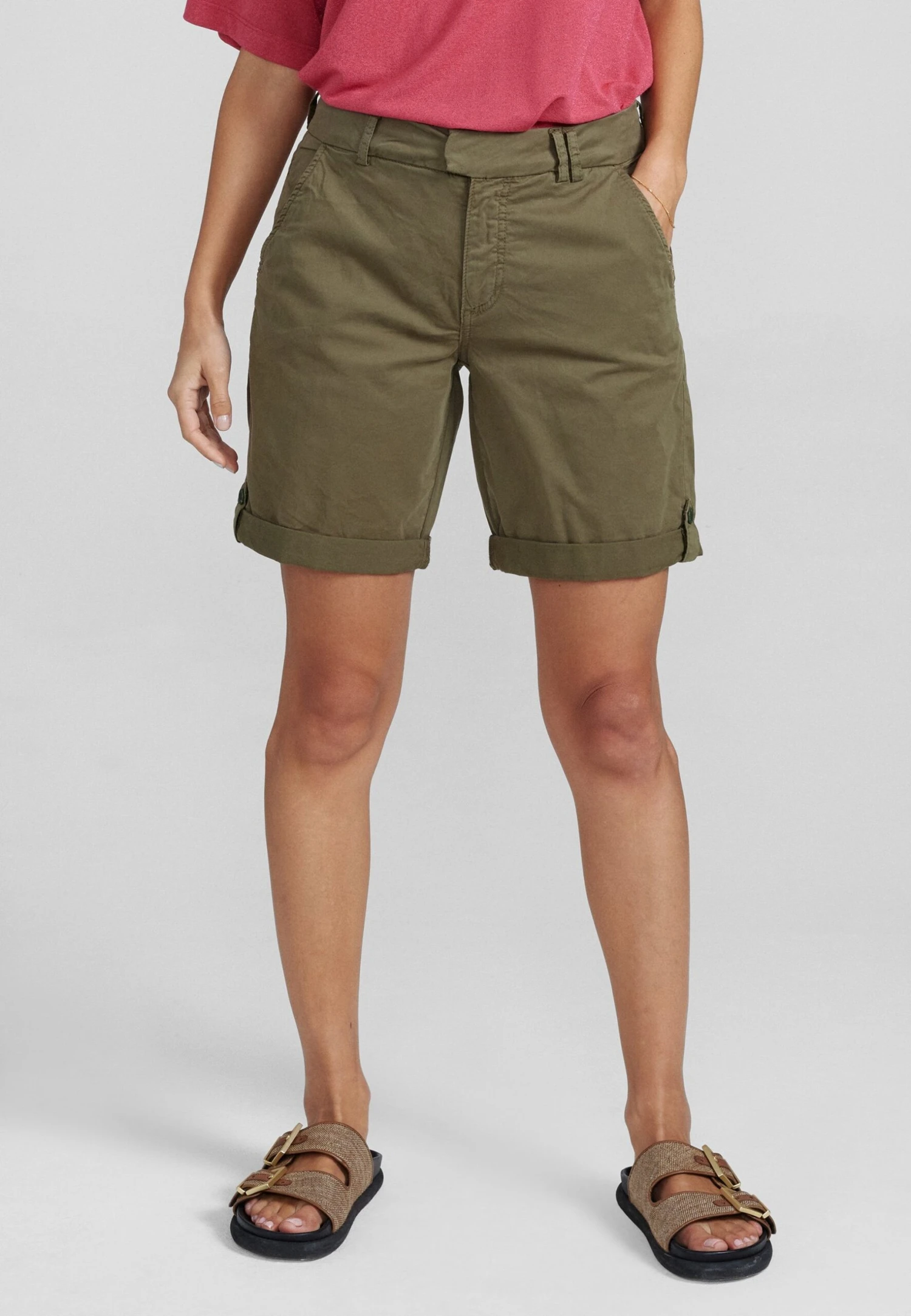 Mos Mosh Jolanda Chino - Shorts - Olive Night 3 Mos Mosh Jolanda Chino - Shorts - Olive Night