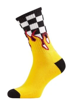 Vans Mn Flame Check Crew (6.5-9, 1Pk) - Calcetines - Black-White Check-Flame