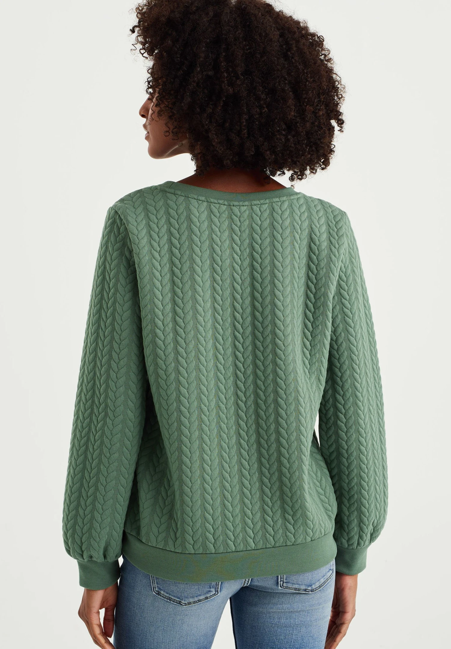 WE FASHION Met Structuur - Sudadera - Green 3 WE FASHION Met Structuur - Sudadera - Green