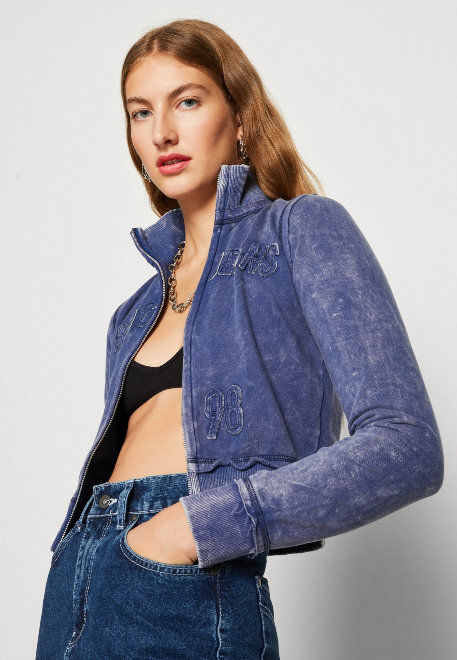 BDG Urban Outfitters Shrunk Acid Zip - Sudadera Con Cremallera - Navy 6 BDG Urban Outfitters Shrunk Acid Zip - Sudadera Con Cremallera - Navy - Imagen 4