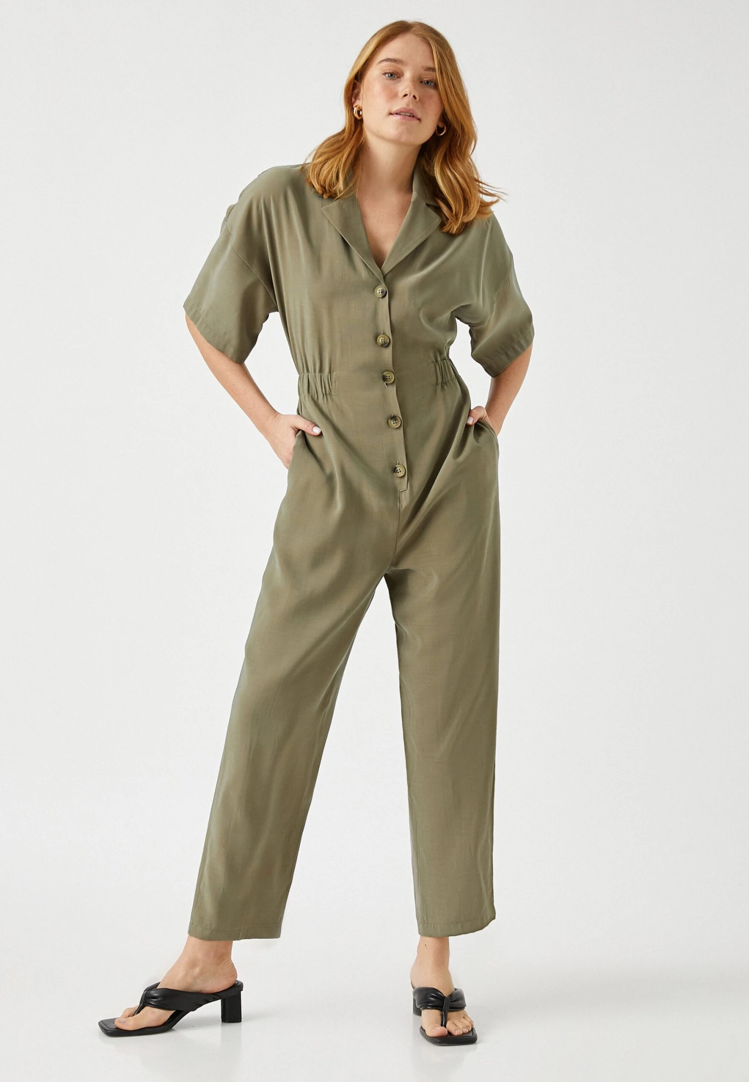 Koton Elastic Waist- Mono - Khaki 4 Koton Elastic Waist- Mono - Khaki - Imagen 2