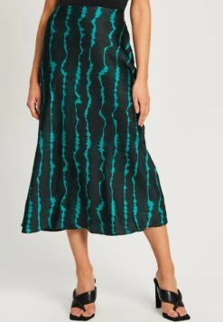 Cove - Falda Acampanada - Emerald Tie Dye Stripe