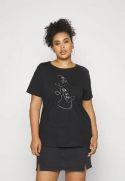 ONLY CARMAKOMA Carsalli Tee - Camiseta Estampada - Black