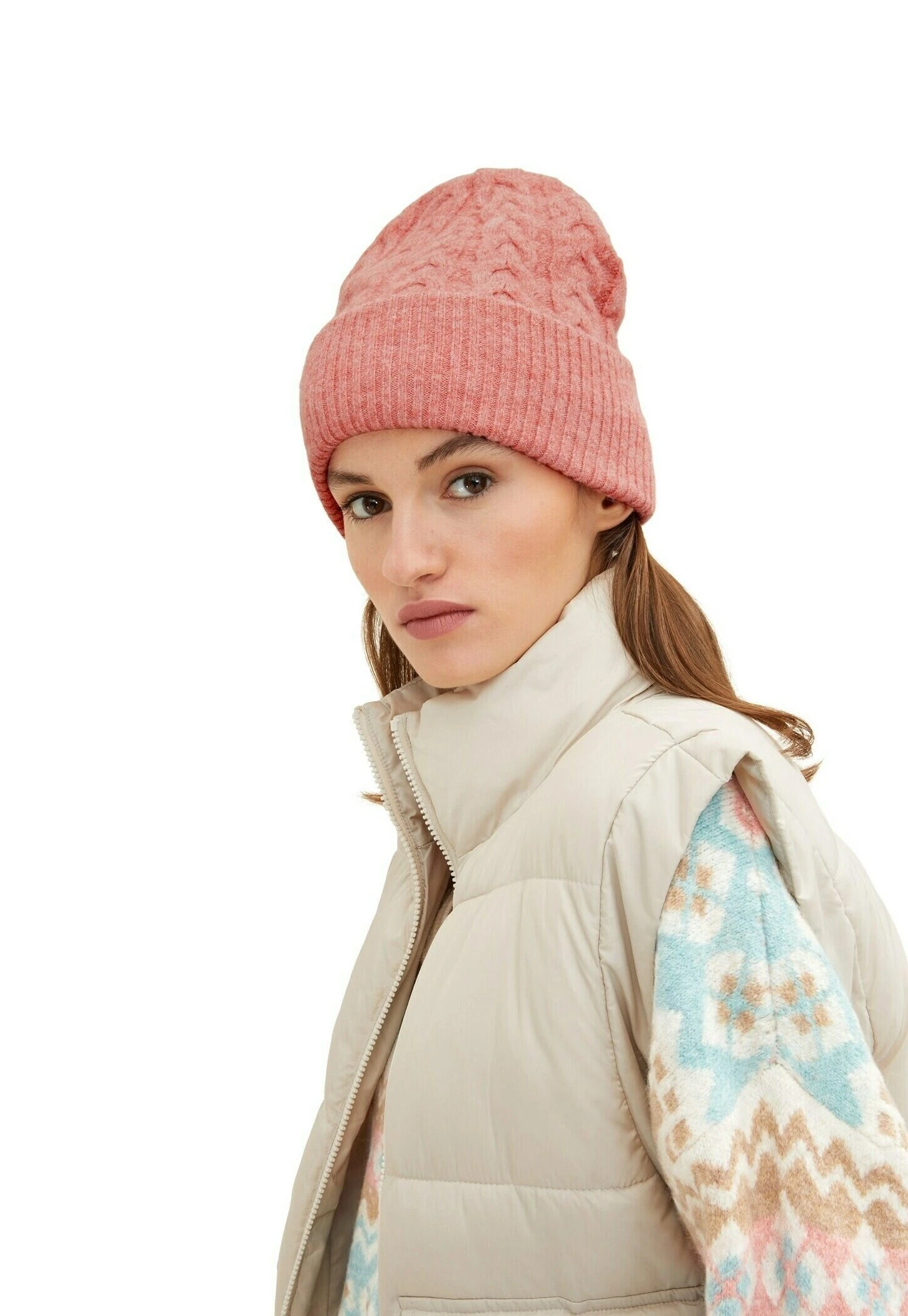 TOM TAILOR Denim Accessoire Basic - Gorro - Peach Pink Melange 5 TOM TAILOR Denim Accessoire Basic - Gorro - Peach Pink Melange - Imagen 3