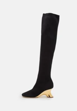 A.W.A.K.E. Mode Lorahigh Knit Boot - Botas Mosqueteras - Black/Silver/Gold