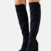 Anna Field Leather - Botas Mosqueteras - Dark Blue