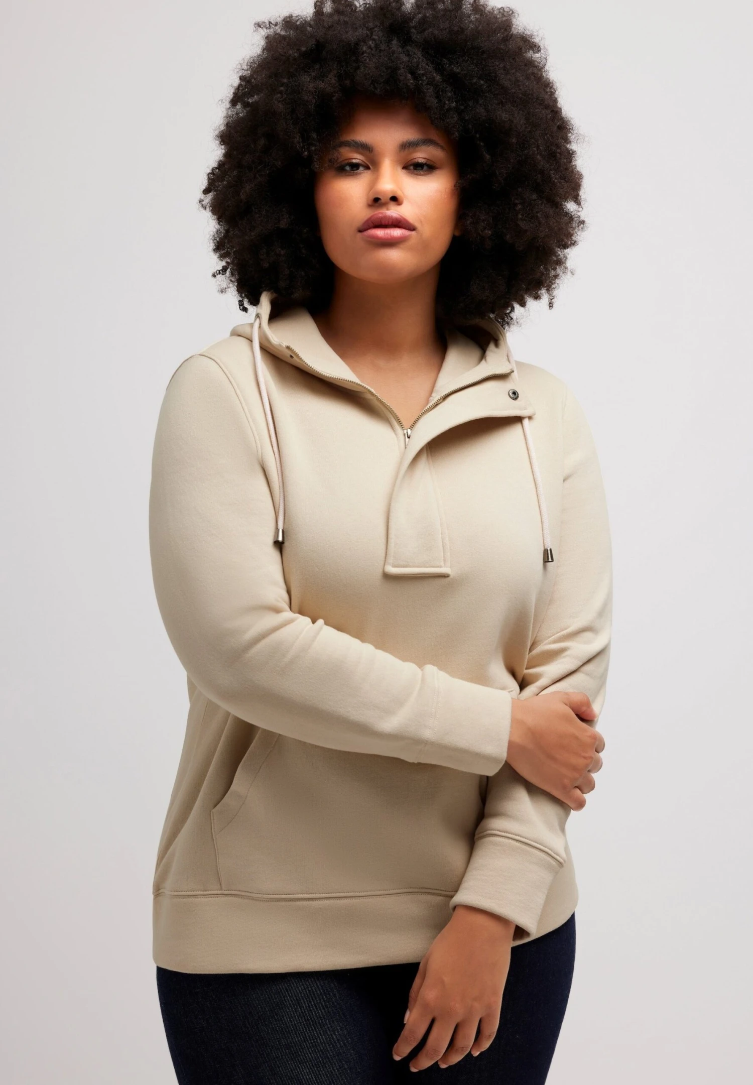 Ulla Popken Zipper, Langarm, - Jersey Con Capucha - Popcorn 6 Ulla Popken Zipper, Langarm, - Jersey Con Capucha - Popcorn - Imagen 4