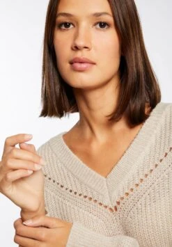 MORGAN Long Sleeved With V-Neck - Jersey De Punto - Beige 10 MORGAN Long Sleeved With V-Neck - Jersey De Punto - Beige -Tienda De Moda Femenina 953561a656384a3f89dfafb75b46c42e