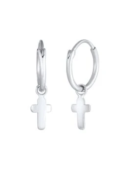 Elli Hoops Minimal Cross - Pendientes - Silber -Tienda De Moda Femenina 978724205fd443318b3a8e0e39bd4397