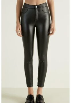 Five-Pocket-Thermo In Beschichteter Optik - Pantalones - Black