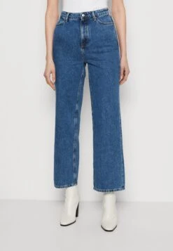 Marc O'Polo DENIM Trousers Super High Waist Loose Leg Extended Full Lengt - Vaqueros Boyfriend - Multi/Vintage Dark Blue