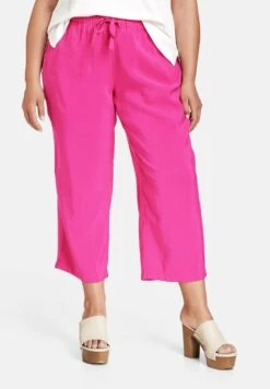Verkürzt Fein Schimmernde Culotte Lotta - Pantalones - Magenta