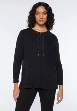 Long Avec Cordon De Serrage - Sudadera Con Cremallera - Nero