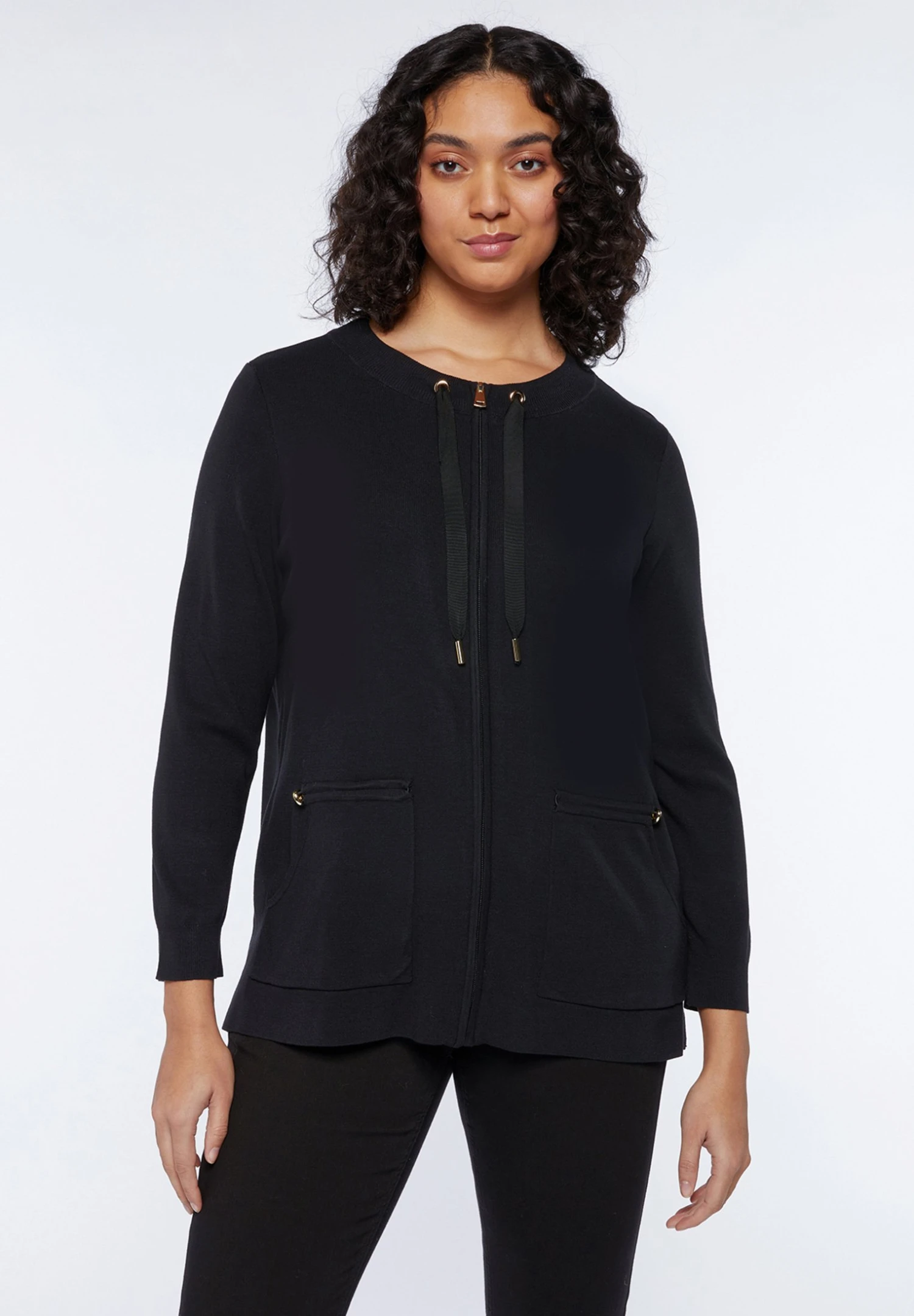 Long Avec Cordon De Serrage - Sudadera Con Cremallera - Nero 3 Long Avec Cordon De Serrage - Sudadera Con Cremallera - Nero