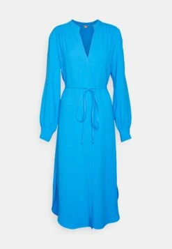 Boss Belted Shirt Dress With Collarless Styling And Button Cuffs - Vestido Informal - Bright Blue 12 Boss Belted Shirt Dress With Collarless Styling And Button Cuffs - Vestido Informal - Bright Blue -Tienda De Moda Femenina abde7b82b9144953b8694d7753d2dfe1