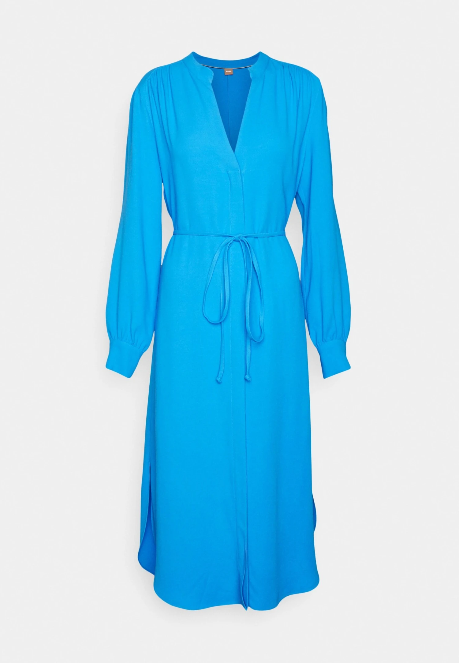 Boss Belted Shirt Dress With Collarless Styling And Button Cuffs - Vestido Informal - Bright Blue 7 Boss Belted Shirt Dress With Collarless Styling And Button Cuffs - Vestido Informal - Bright Blue - Imagen 5