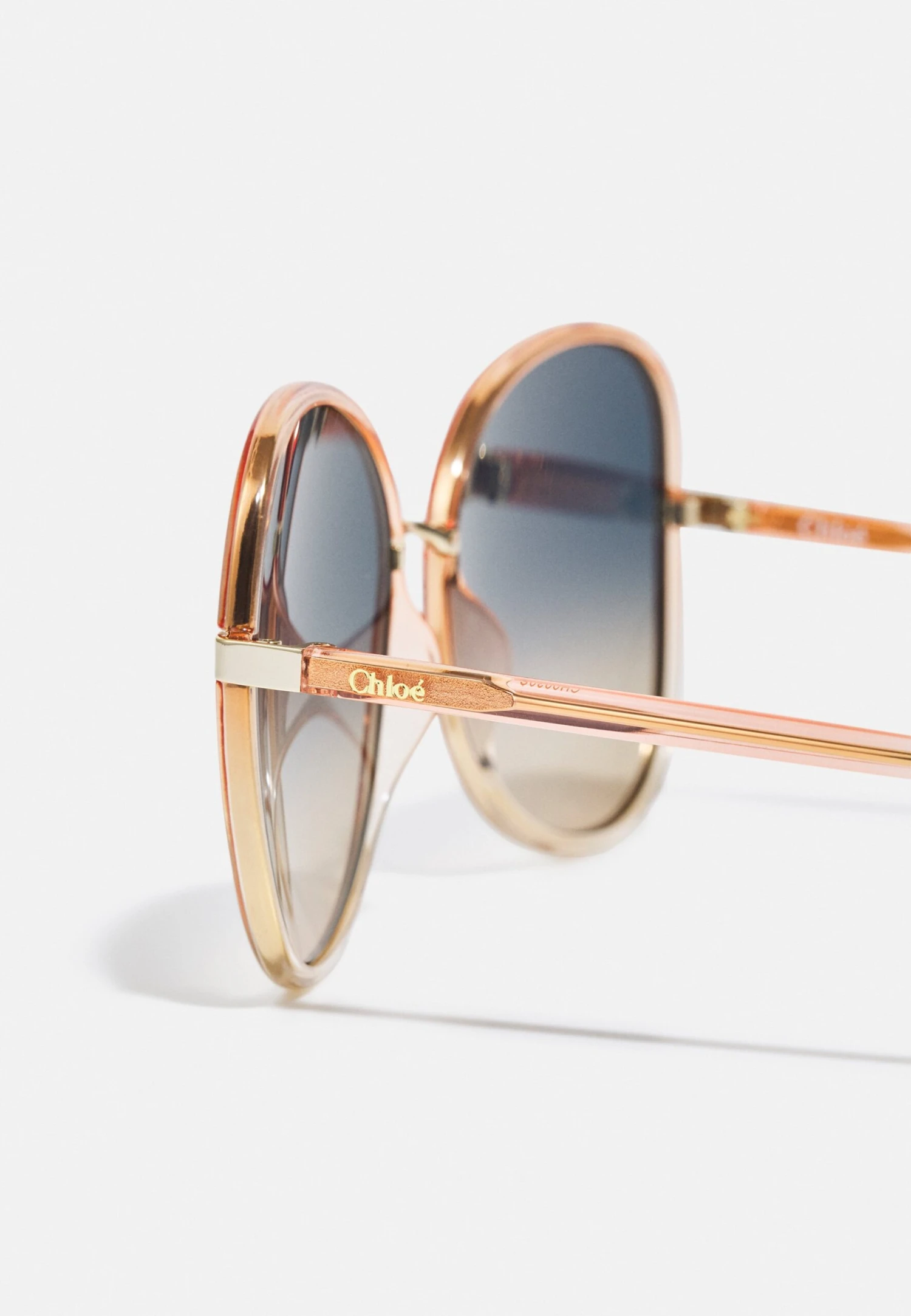 Chloé Franky Oversized Round Acetate Sunglasses - Gafas De Sol - Orange/Multicolor 5 Chloé Franky Oversized Round Acetate Sunglasses - Gafas De Sol - Orange/Multicolor - Imagen 3
