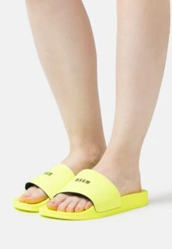 Tienda De Moda Femenina 26 MSGM Chanclas De Baño - Neon Yellow