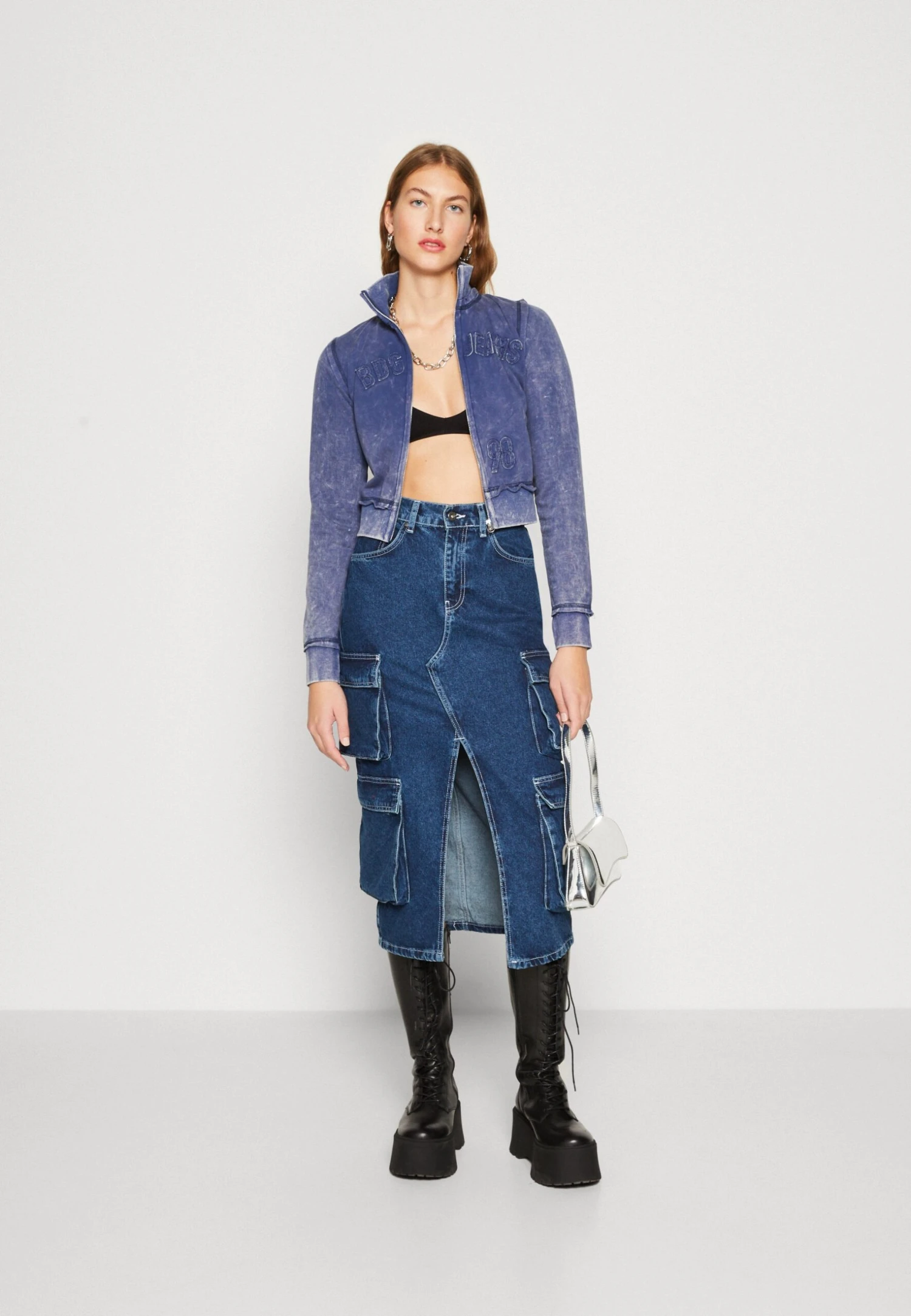 BDG Urban Outfitters Shrunk Acid Zip - Sudadera Con Cremallera - Navy 4 BDG Urban Outfitters Shrunk Acid Zip - Sudadera Con Cremallera - Navy - Imagen 2