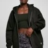 URBAN CLASSICS Damen- Sudadera Con Cremallera - Black