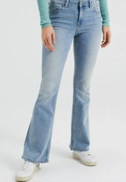 WE FASHION High Rise - Vaqueros Bootcut - Blue