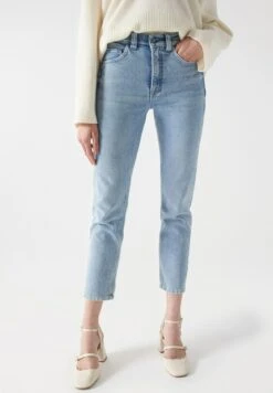 Faith Push In Cropped- Vaqueros Slim Fit - Blue