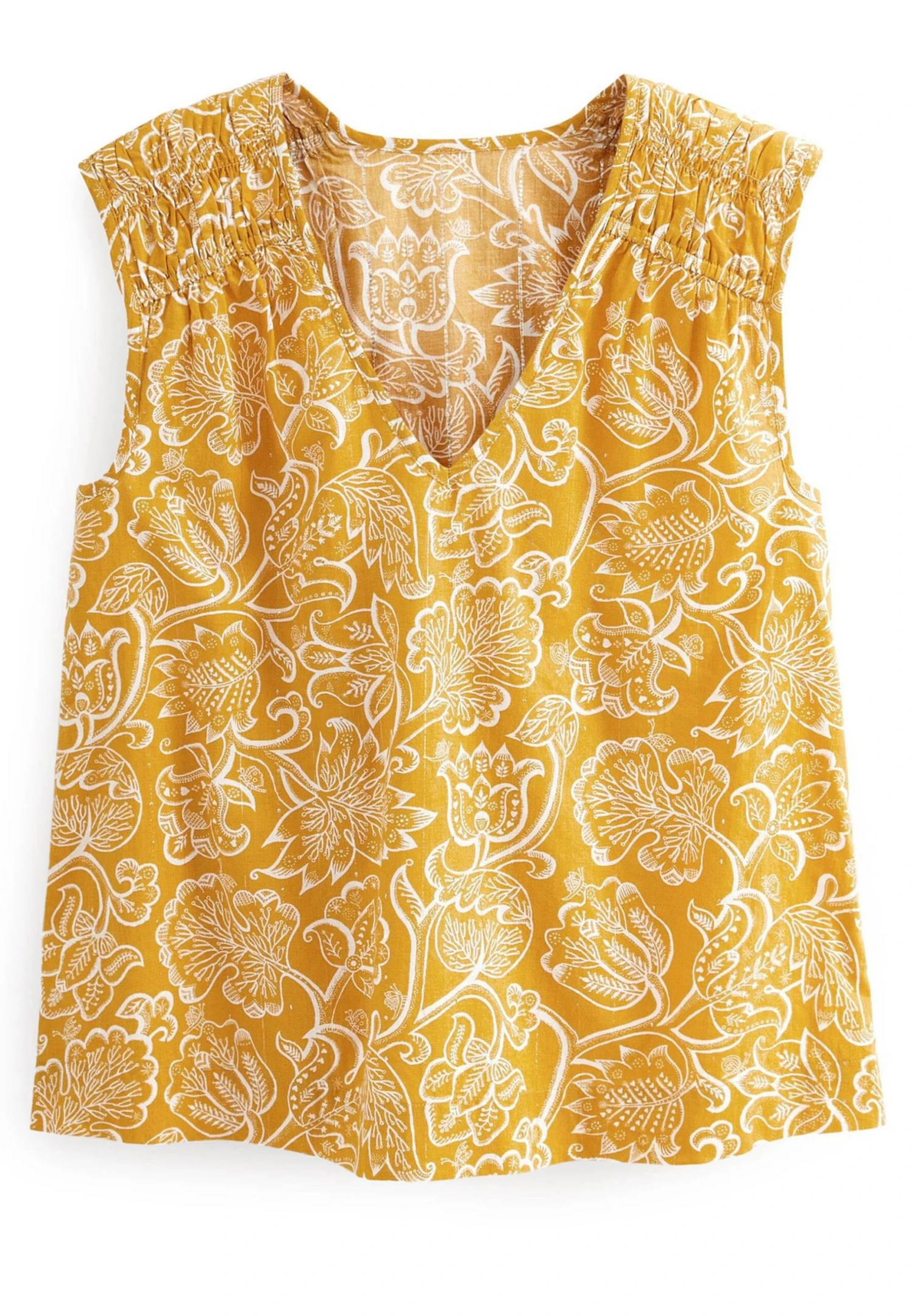 Next V-Neck Sparkle Petite - Blusa - Ochre Yellow Floral 7 Next V-Neck Sparkle Petite - Blusa - Ochre Yellow Floral - Imagen 5
