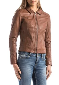 Blue Wellford - Chaqueta De Cuero - Cognac