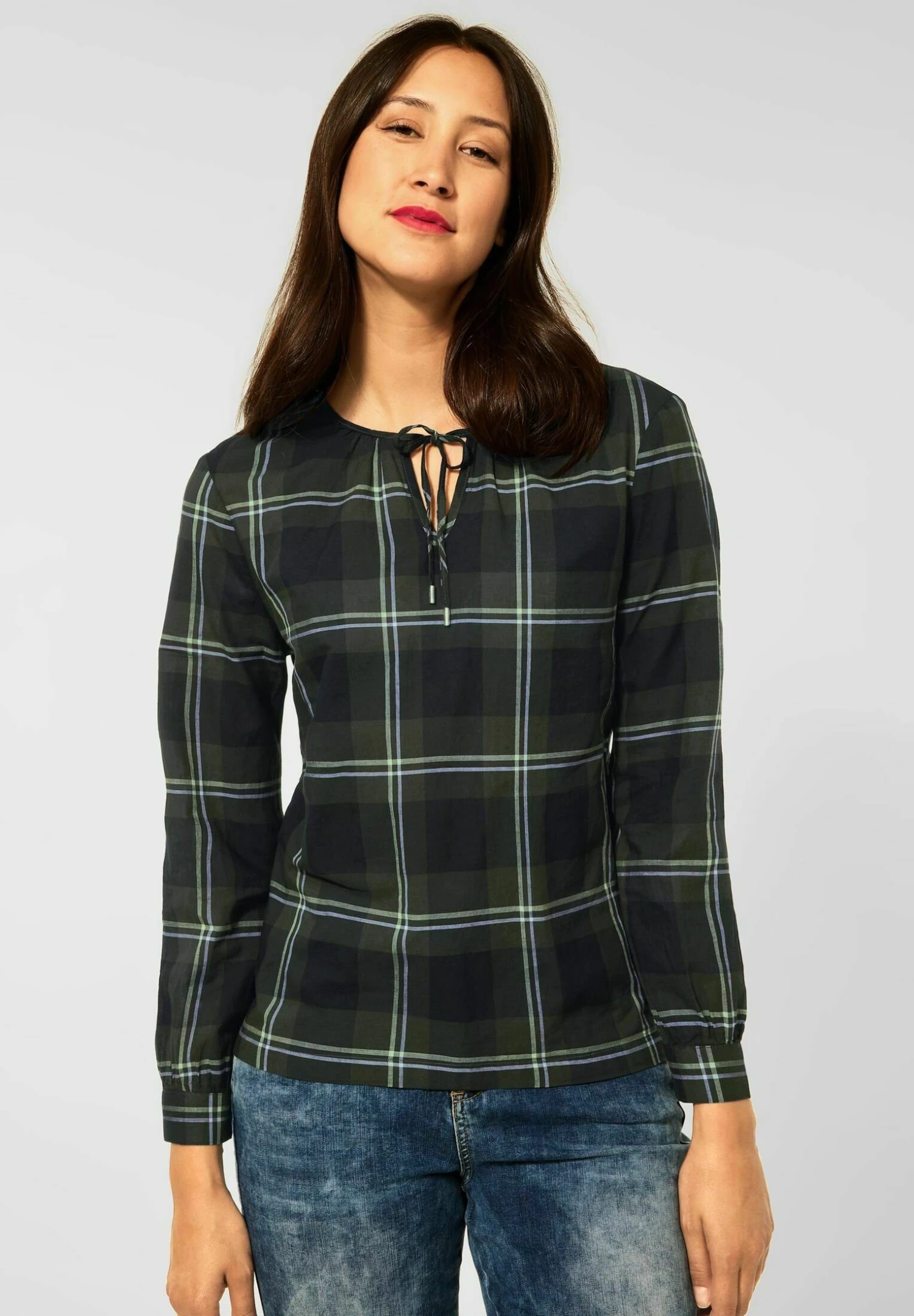 STREET ONE Mit Karomuster - Blusa - Grun 3 STREET ONE Mit Karomuster - Blusa - Grun