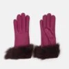 Gloves With Shearling Toscana Fur - Guantes - Wine/Burgundy -Tienda De Moda Femenina ed066a6e9717400fbdd498624d85139c
