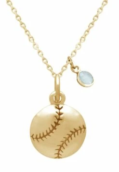 Gemshine Baseball Chalcedon - Collar - Gold Coloured -Tienda De Moda Femenina f125b162d2224badb110470846acbff2