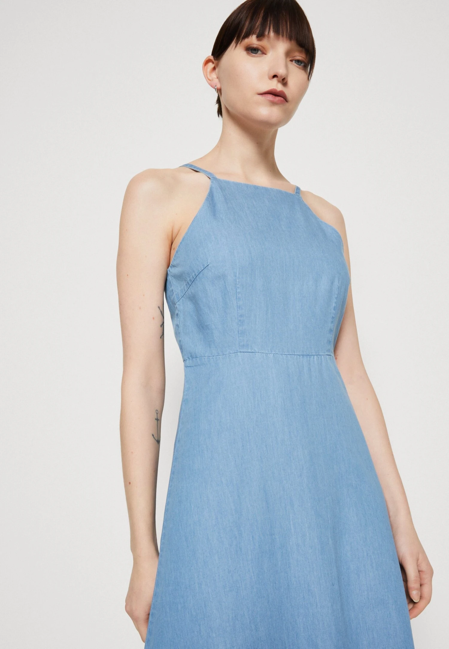 Selected Femme Slfmila Dress - Vestido Largo - Light Blue 8 Selected Femme Slfmila Dress - Vestido Largo - Light Blue - Imagen 6