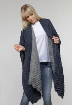 FRAAS Plissee Poncho - Bufanda - Denim